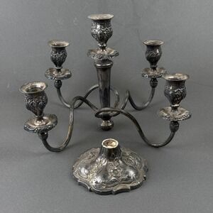 Rogers Smith Vtg Candelabra 5 Light Floral Gothic/ Dark Academia - Parts Repair